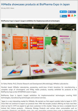 HiMedia showcases products at  BioPharma Expo in Japan
