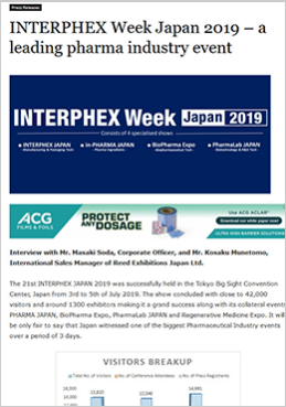 INTERPHEX Week Japan 2019 –  a leading pharma industry event