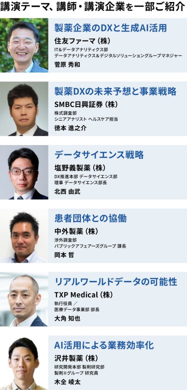 講演テーマ、講師・講演企業を一部ご紹介