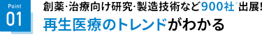 Point01　創薬・治療向け研究・製造技術など900社出展！再生医療のトレンドがわかる